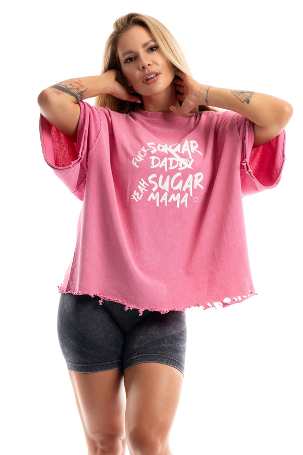 DNA Unisex Oversize Crop Tričko SUGAR